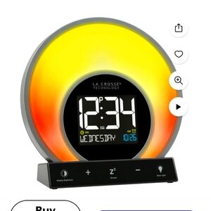 La Crosse Wake Up Sunrise Alarm Clock Soluna S Light Black Tabletop w/Temp & USB
